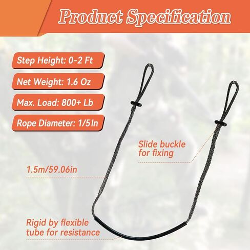 CDIYTOOL 4PCS Hunting Climbing Aider Daisy Chain Single/Double Step Aider Hand-Braided Portable Tree Climbing Rope Saddle Hunting Accessories in Kuwait