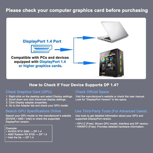 DisplayPort to 3 HDMI Splitter Extended Display, 4K@60Hz DisplayPort to HDMI Adapter for 3 Monitors, Display Port Splitter 1 IN 3 OUT MST Hub, DP Multiple Monitors Adapter for PC/Graphic Card in Kuwait