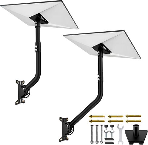 Standard 4/4X/V3 Dish Mount for Starlink, Black (One Set) | Alloy Steel Bracket with 8 & 10 Inch Extension Pole, Weatherproof Adjustable Roof/ Wall Mounting Kit in Saudi Arabia