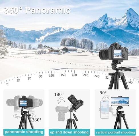 71 Inch Lightweight Tripod for Camera & Phone with Wireless Remote | Comes with phone holder and carry bag,travel-friendly,2-in-1 selfie stick and tripod design,Aluminum portable alloy body in Kuwait