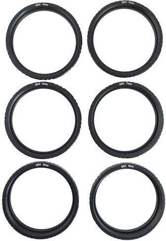 Telescope Accessories Set M54x0.75 Metal Focal Extension Tube Kit 4/5/6/7/8/9mm for Astronomical Telescope Photography Extension T Ring Telescope Camera, Black(M54-4mm) in Saudi Arabia
