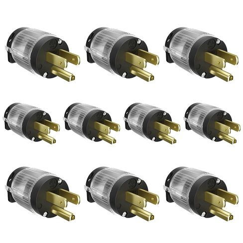 Journeyman-Pro 515PV-LIT Lighted Male Plug, 15A NEMA 5-15P, Black, 1-Pack | 15 Amp 120-125 Volt, 2-Pole 3-Wire, Straight Blade, Replacement Cord Connector, Power Indicating, Commercial Grade PVC End in Saudi Arabia