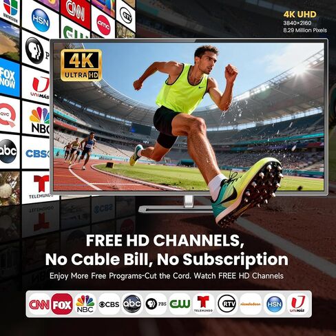 Amplified Digital TV Antenna for Smart TV Indoor Local Channels, Switchable Signal Booster HDTV Antenna for Long Range, Digital Antenna 4K 1080p HD Free Channels VHF/UHF 28dB in Saudi Arabia