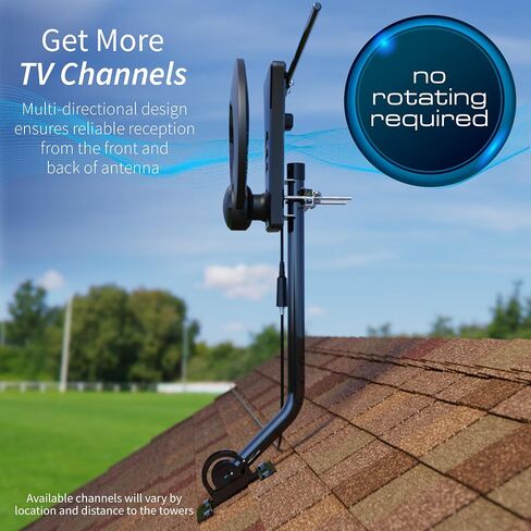 Antennas Direct ClearStream 1MAX HDTV Antenna UHF VHF Multi-Directional, 40+ Mile Range, 4K 8K UHD, NEXTGEN TV – w/Adjustable Mounting Hardware(Black) in Saudi Arabia