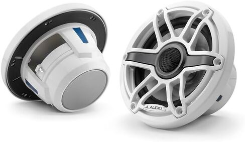 JL Audio M6 Series 6.5" Marine Coaxial Speakers w/Gloss White Sport Grille - M6-650X-S-GwGw [010-03090-00] in Saudi Arabia