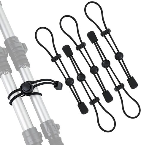 5Pcs Hiking Backpack Accessories, Backpack Umbrella Holder with Elastic Rope Fasteners, Adjustable Bungee Cord Straps for Trekking Pole and Walking Stick Holder Fixing Buckle, Black in Saudi Arabia