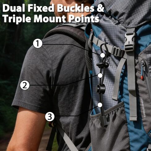5Pcs Hiking Backpack Accessories, Backpack Umbrella Holder with Elastic Rope Fasteners, Adjustable Bungee Cord Straps for Trekking Pole and Walking Stick Holder Fixing Buckle, Black in Saudi Arabia
