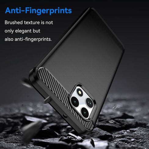 for T-Mobile REVVL 7 5G Phone case, Shockproof, Scratch Resistant Carbon Fiber Jacket, Soft TPU, for T-Mobile REVVL 7 5G case (Black) in Saudi Arabia