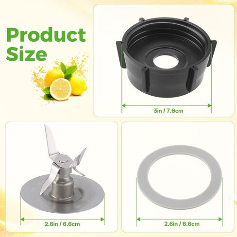 for Oster Blender Replacement Parts Ice Blade with Jar Base Cap & 2 Gaskets | Food-Grade Materials, BPA-Free, Fits for Osterizer Series Blender Accessories, Stainless Steel Blades, Blends Smoothly in Saudi Arabia