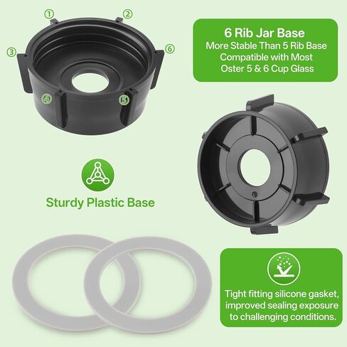 for Oster Blender Replacement Parts Ice Blade with Jar Base Cap & 2 Gaskets | Food-Grade Materials, BPA-Free, Fits for Osterizer Series Blender Accessories, Stainless Steel Blades, Blends Smoothly in Saudi Arabia