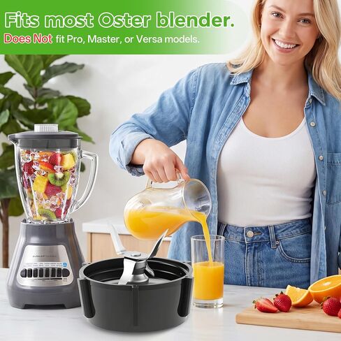 for Oster Blender Replacement Parts Ice Blade with Jar Base Cap & 2 Gaskets | Food-Grade Materials, BPA-Free, Fits for Osterizer Series Blender Accessories, Stainless Steel Blades, Blends Smoothly in Saudi Arabia