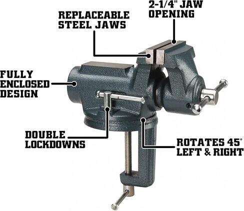 Wilton Super-Junior Clamp-On Vise, 4" Jaw Width, 2-1/4" Jaw Opening, 2" Throat (Model CBV-100) in Kuwait