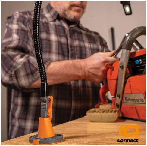 WORK IQ TOOLS IQ Connect | Hands-Free Accessory System with 3 Bench Mounts | Includes Magnifying Glass, Rechargeable Work Light & Cell Phone Holder | Work Bench Accessories Compatible with IQ Vise in Saudi Arabia
