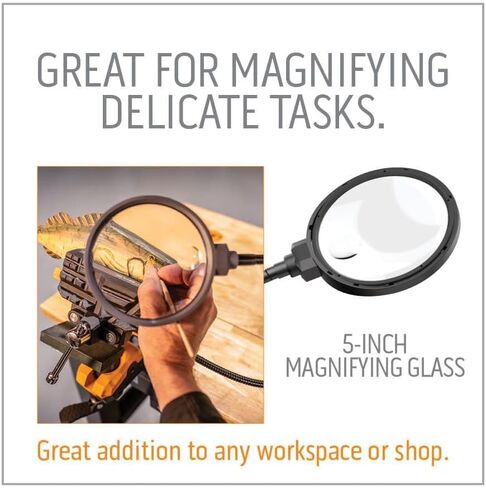 WORK IQ TOOLS IQ Connect | Hands-Free Accessory System with 3 Bench Mounts | Includes Magnifying Glass, Rechargeable Work Light & Cell Phone Holder | Work Bench Accessories Compatible with IQ Vise in Saudi Arabia