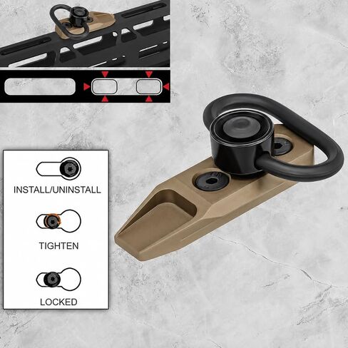 Alloy Dark Earth Tactical Key Mod Direct Attachment Mount Kit-Push Button in Saudi Arabia