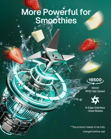 Behome Portable Blender Smoothies and Shakes, Personal Juicer 14 OZ BPA Free Portable Cups, USB-C Rechargeable, Dishwasher Safe Parts - Mini Small Blenders Cup Fits Home, Office, Gym, Travel in Saudi Arabia