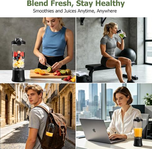 CC Store Portable Blender 20 Oz with USB-C Rechargeable Design, Black | Personal blender for smoothies with leakproof travel cup,pulse mode,LED light,BPA free,cordless for gym and office in Saudi Arabia