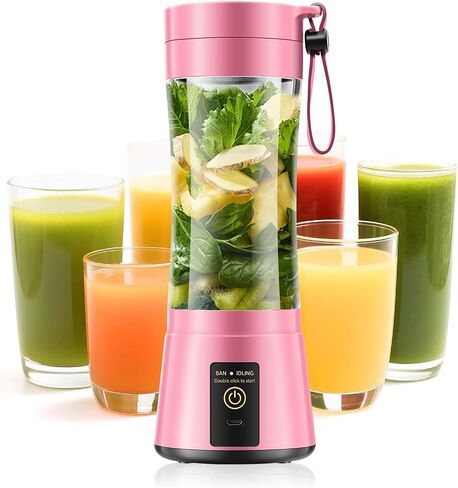Personal Size Portable Blender Make Smoothies - 12oz Mini Blender Juice Cup | Small Blender with 6 Steel Blades, BAP-Free, Powerful Blend, Easy Clean, Lightweight, Suit in Office, Gym, Home in Saudi Arabia