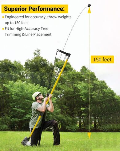 Arborist Throw Line Launcher, High-Accuracy & Effort-Throw Line Launcher | Includes Head, 4’ FG Base Pole & 4’ FG Extension Pole, Fit for High-Accuracy Tree Trimming & Line Placement in Saudi Arabia