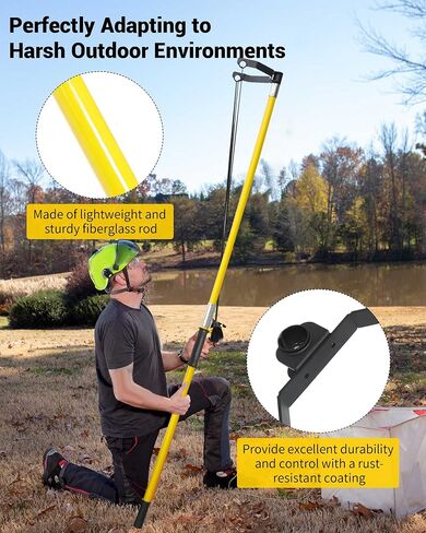 Arborist Throw Line Launcher, High-Accuracy & Effort-Throw Line Launcher | Includes Head, 4’ FG Base Pole & 4’ FG Extension Pole, Fit for High-Accuracy Tree Trimming & Line Placement in Saudi Arabia