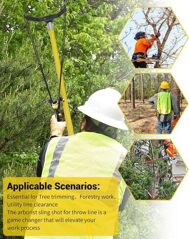 Arborist Throw Line Launcher, High-Accuracy & Effort-Throw Line Launcher | Includes Head, 4’ FG Base Pole & 4’ FG Extension Pole, Fit for High-Accuracy Tree Trimming & Line Placement in Saudi Arabia