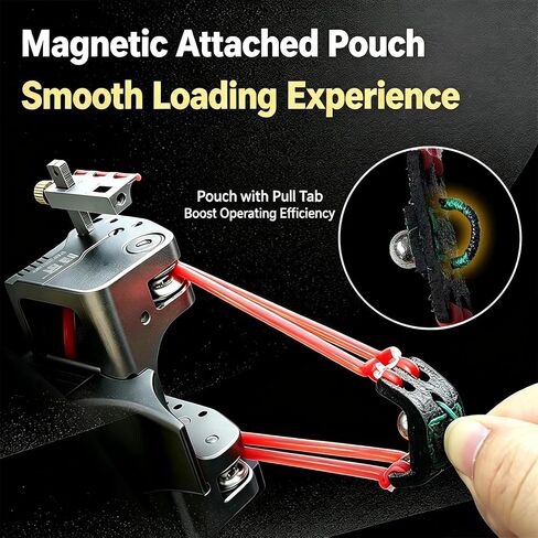 Slingshot for Adults with Magazine 2 Bands and 100 Balls CNC Aluminum Alloy Professional Target Practice Slingshot with Fiber Optic Sight, Outdoor Shooting Game Sling Shot for Adults in Saudi Arabia