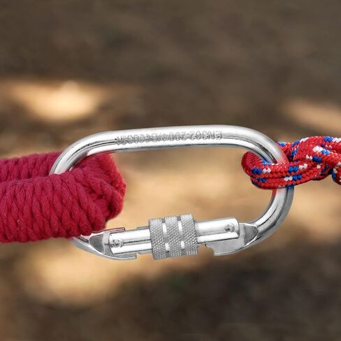 4 Pack Oval Indoor Outdoor Climbing Carabiner, Screw Locking Heavy Duty Safety Caribeener Clips, 25 KN (5600 LBS) for Hammock, Rope, Hiking, Camping in Saudi Arabia