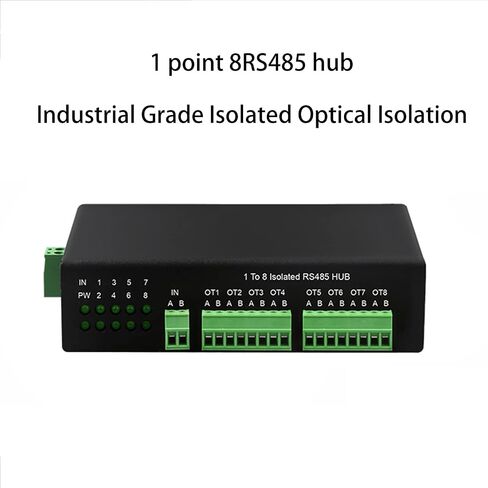 Industrial-grade 1 To 8 RS485 Hub Plug For Play Dual-way Communication 8-Port RS485 Adapter Isolated 128 Device Each Cha Rs485 Hub Rj45 8-port 485 Hub 8-channel Rs485 Splitter 485 Sharer Industrial in Kuwait