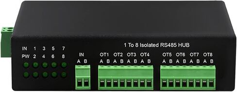 Industrial-grade 1 To 8 RS485 Hub Plug For Play Dual-way Communication 8-Port RS485 Adapter Isolated 128 Device Each Cha Rs485 Hub Rj45 8-port 485 Hub 8-channel Rs485 Splitter 485 Sharer Industrial in Kuwait