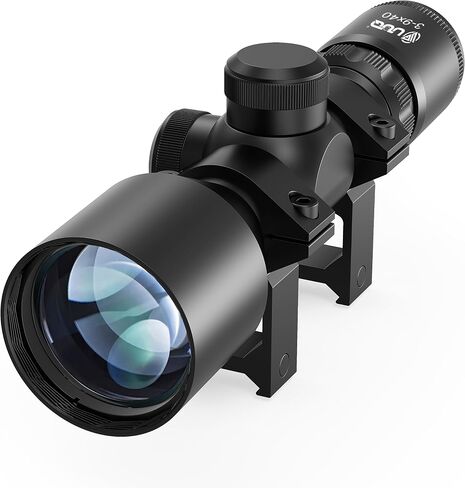 UUQ 3-9x40 Compact Rifle Scope - Crosshair Reticle, Extended Eye Relief,Lightweight Aluminum Scope for Hunting, Clear Lens & Quick Focus| Free Mount Included Fits 20mm Picatinny/Weaver Rail in Saudi Arabia