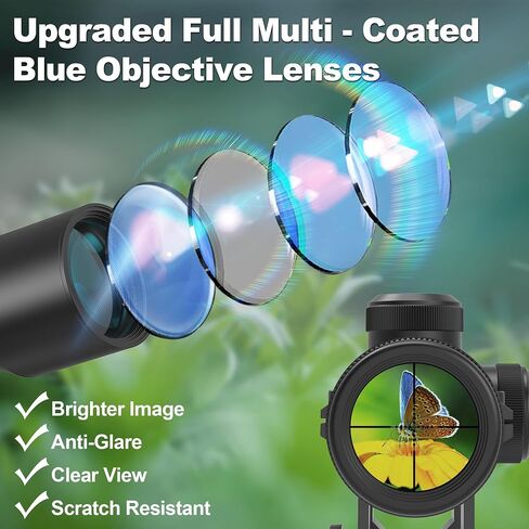 UUQ 3-9x40 Compact Rifle Scope - Crosshair Reticle, Extended Eye Relief,Lightweight Aluminum Scope for Hunting, Clear Lens & Quick Focus| Free Mount Included Fits 20mm Picatinny/Weaver Rail in Saudi Arabia