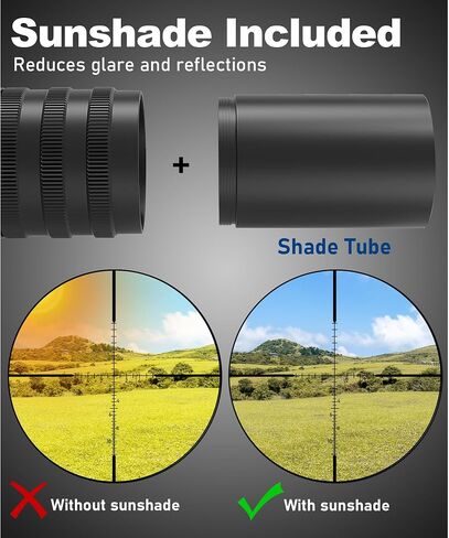 UUQ 6-24x50 AO Rifle Scope, SFP Crosshair Reticle, Front Adjustable Objective Parallax, Locking Resettable Turrets, Red/Green Illuminated, 20mm Picatinny/Weaver Rings Included, Waterproof Fogproof in Saudi Arabia
