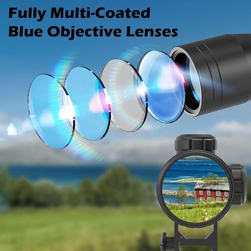 UUQ 3-9x32 Rimfire Rifle Scope - Clear Optics with Upgraded Objective Lens, Waterproof Fogproof, Lightweight Design + 20mm Rail Rings for Hunting in Saudi Arabia