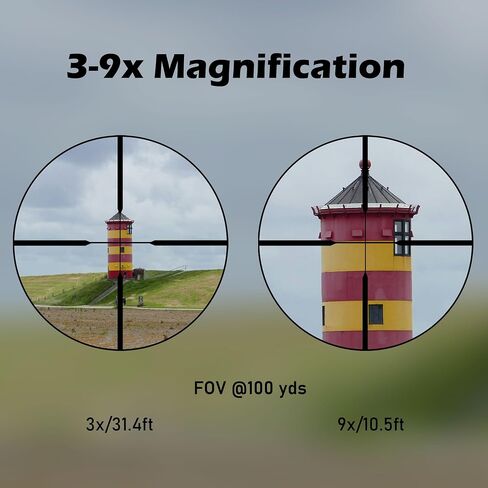 UUQ 3-9x32 Rimfire Rifle Scope - Clear Optics with Upgraded Objective Lens, Waterproof Fogproof, Lightweight Design + 20mm Rail Rings for Hunting in Saudi Arabia