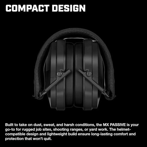 AXIL MX PASSIVE Earmuffs - 30 SNR / 23 NRR Noise Reduction & Protection | Passive Hearing Protection, Helmet-Compatible, Durable Ear Protection For Work And Outdoor Use in Saudi Arabia
