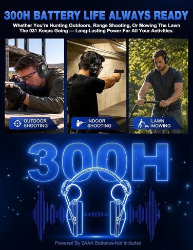 PROHEAR 031 Upgraded Digital Electronic Ear Protection for Shooting, NRR 26dB Noise Reduction, 5X Sound Amplification Hearing Protection Muffs for Hunting and Gun Range in Saudi Arabia