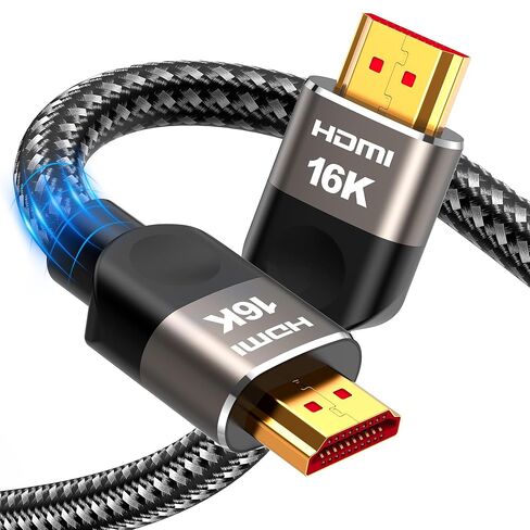 Highwings 16K 8K HDMI Cable 2.2 6.6FT, Next-Gen 96Gbps Ultra High Speed | 16K@60Hz 8K@120Hz 4K@240Hz Gaming HDMI Cord, Future-Proof eARC+HDR10+ DTS:X, for PS5 Pro/Xbox/Blu-ray/Roku TV And More in Saudi Arabia
