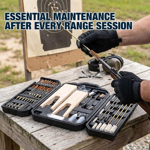 Universal Gun Cleaning Kit for All Caliber Compatible with Pistol Rifle Handgun Shotgun Hunting with Brass Rods and Cleaning Stand，Gifts for Men, Dad, Husband in Saudi Arabia