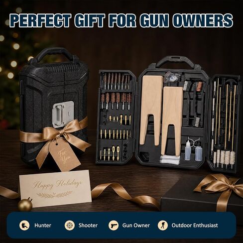 Universal Gun Cleaning Kit for All Caliber Compatible with Pistol Rifle Handgun Shotgun Hunting with Brass Rods and Cleaning Stand，Gifts for Men, Dad, Husband in Saudi Arabia