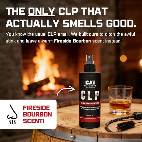 CLP Gun Cleaner and Lubricant Oil Spray for Pistol Maintenance | Fireside Bourbon Scent, Gun Cleaning Oil, Gun Oil and Cleaner, Rust Remover, Gun Lubrication, Made in USA in Saudi Arabia