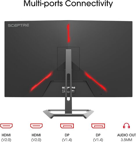 Sceptre 32-inch 4K UHD 3840 x 2160 Monitor 70Hz DisplayPort x2 HDMI x2 100% sRGB Build-in Speakers, Machine Black 2026 (U325W-UPT Series) in Saudi Arabia