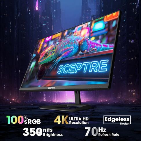 Sceptre 32-inch 4K UHD 3840 x 2160 Monitor 70Hz DisplayPort x2 HDMI x2 100% sRGB Build-in Speakers, Machine Black 2026 (U325W-UPT Series) in Saudi Arabia