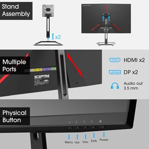 Sceptre 32-inch 4K UHD 3840 x 2160 Monitor 70Hz DisplayPort x2 HDMI x2 100% sRGB Build-in Speakers, Machine Black 2026 (U325W-UPT Series) in Saudi Arabia