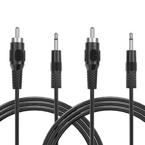 RCA to 3.5mm Mono, 6ft 1/8 inch Mono Male Plug to RCA Male Audio Cable Adapter for Speaker, Subwoofer, Sound Card, TV & Amplifier, Audio Transmission in Saudi Arabia