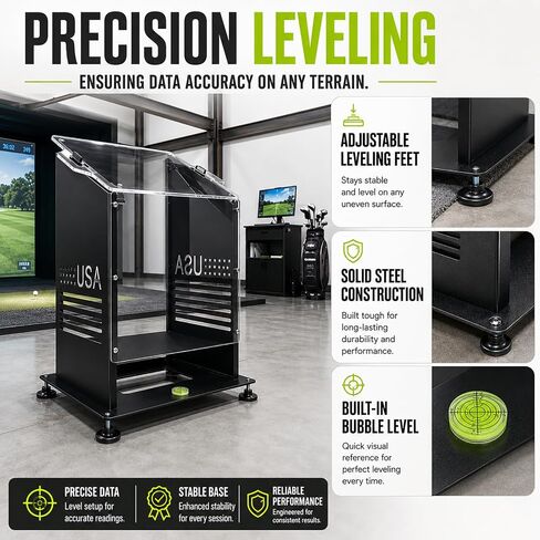 Metal Protective Golf Simulator Case for The R50, Built-in Level & Adjustable Height, Protects Against Collisions and Ventilation Design.Suitable for Golfers Indoor/Outdoor Use in Saudi Arabia