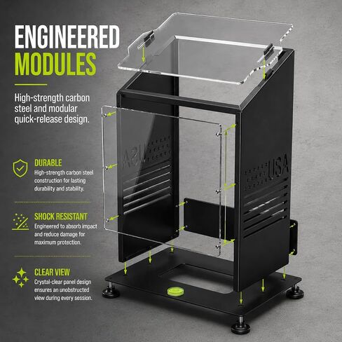 Metal Protective Golf Simulator Case for The R50, Built-in Level & Adjustable Height, Protects Against Collisions and Ventilation Design.Suitable for Golfers Indoor/Outdoor Use in Saudi Arabia