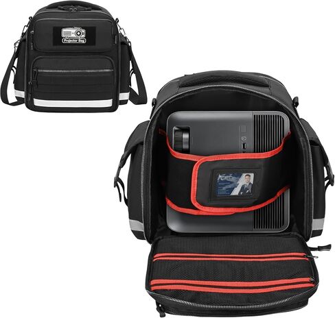 Projector Carrying Case with Screen and 13-Inch Laptop Section | Padded Travel Bag with Multiple Pockets, MOLLE Webbing, Reflective Strips, Luggage Strap and Shoulder Strap for Business in Saudi Arabia