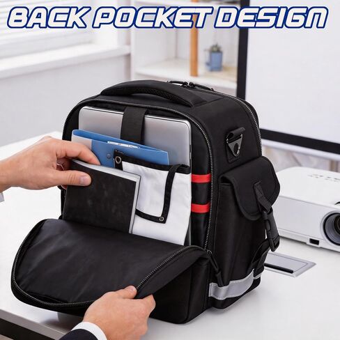 Projector Carrying Case with Screen and 13-Inch Laptop Section | Padded Travel Bag with Multiple Pockets, MOLLE Webbing, Reflective Strips, Luggage Strap and Shoulder Strap for Business in Saudi Arabia