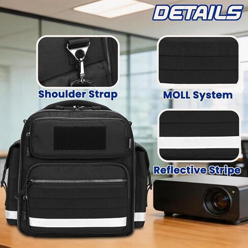 Projector Carrying Case with Screen and 13-Inch Laptop Section | Padded Travel Bag with Multiple Pockets, MOLLE Webbing, Reflective Strips, Luggage Strap and Shoulder Strap for Business in Saudi Arabia