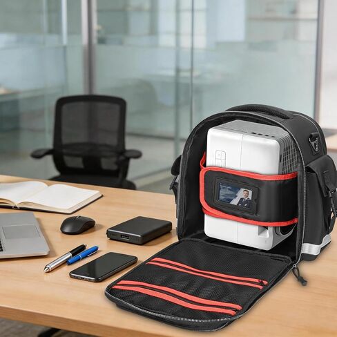Projector Carrying Case with Screen and 13-Inch Laptop Section | Padded Travel Bag with Multiple Pockets, MOLLE Webbing, Reflective Strips, Luggage Strap and Shoulder Strap for Business in Saudi Arabia